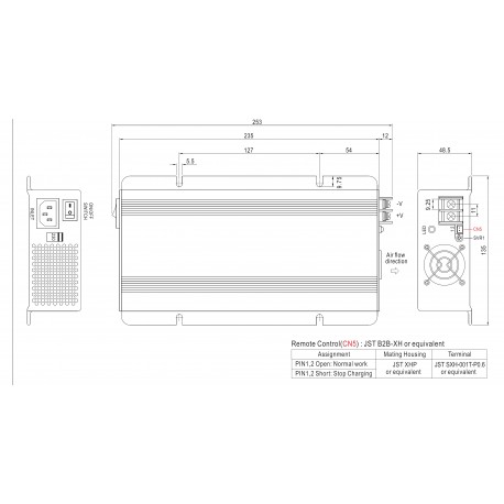 MeanWell  12V/25A Akü şarj cihazı