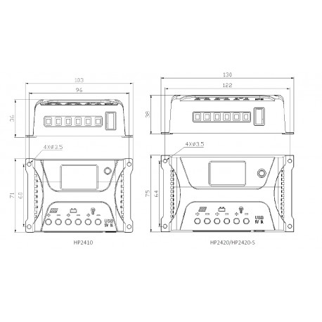 Max HP2430 12-24Volt 30A Pwm Solar Şarj cihazı