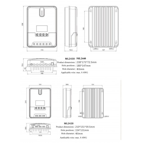 Max Ml2440  12-24v 40Amper Mppt Solar Şarj cihazı